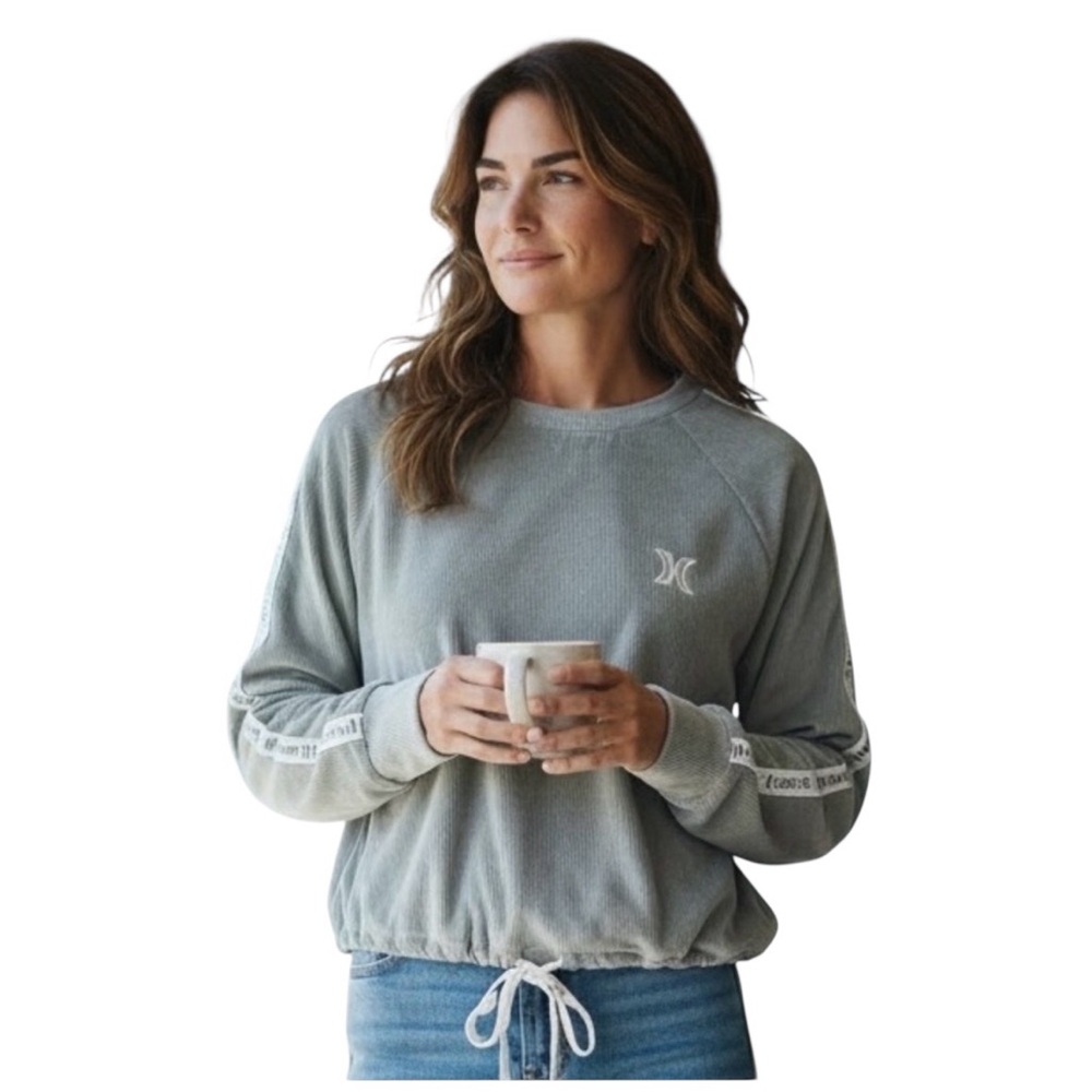 Hurley Light Gray Ribbed Cozy Sweater